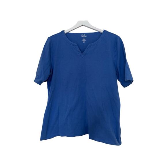 Croft & Barrow 100% Cotton Royal Blue V-Neck Tee T-Shirt Short Sleeve Size XL - Picture 1 of 4